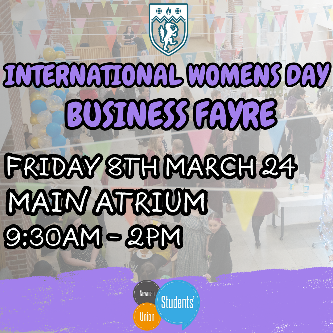 Advert for International Women's Day Business Fayre - click for more information